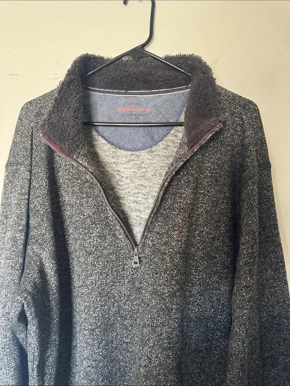 Weatherproof Men's Charcoal Marled Quarter-Zip Sweater
